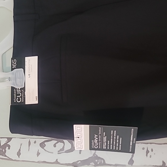 Liz Claiborne Navy Blue Elizabeth Curvy Slacks NWT Size 16S. - Picture 5 of 7